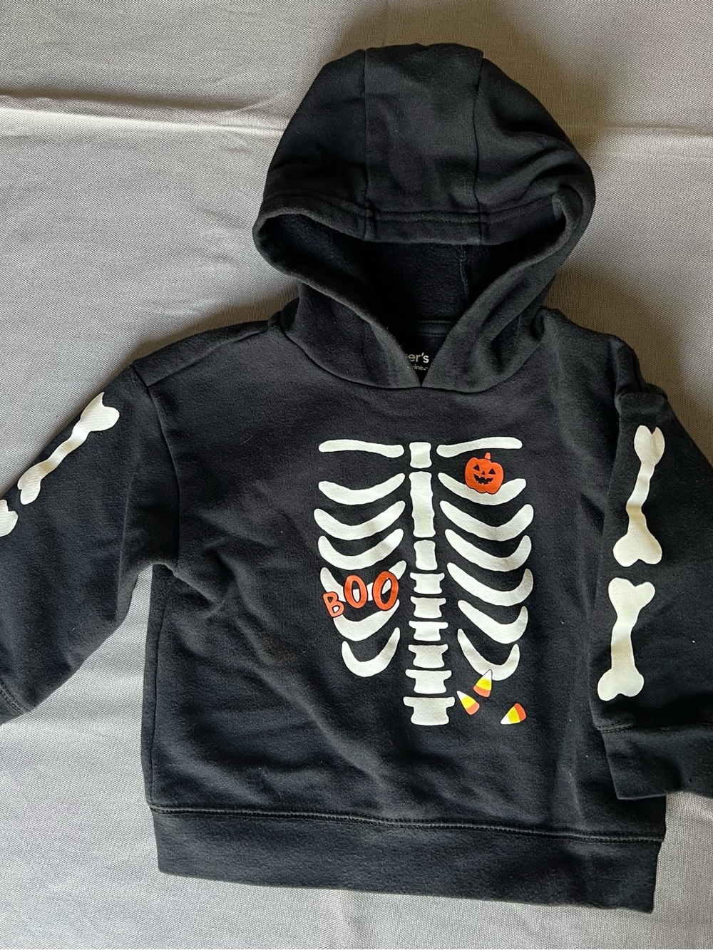 Carter's Black Skeleton Hoodie with Halloween Accents